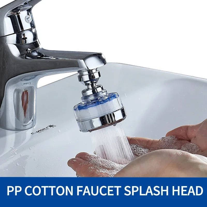 360° Faucet Water Filter Pressurized Sink Filter Water Purifier Kitchen Bathroom Tap Splash Proof Faucet Aerator Extender