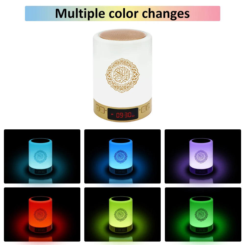 Islamic Wireless Portable Quran Speaker LED Night Light Koran Lamp With AZAN Clock Mp3 Player Muslim Gift Veilleuse Coranique