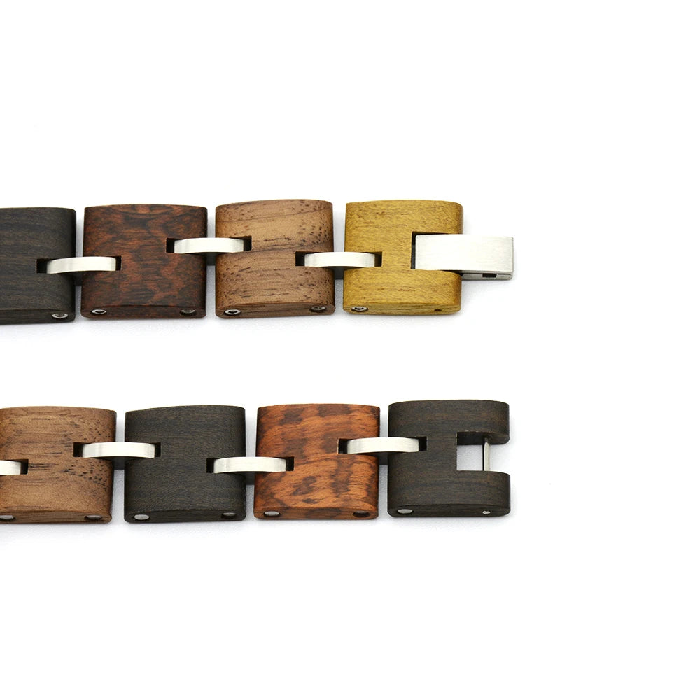 Wooden Bracelets for Men  & Stainless Steel Link Chain Fashion Mens Bracelets Bangle Jewelry GiftsUnique Gift
