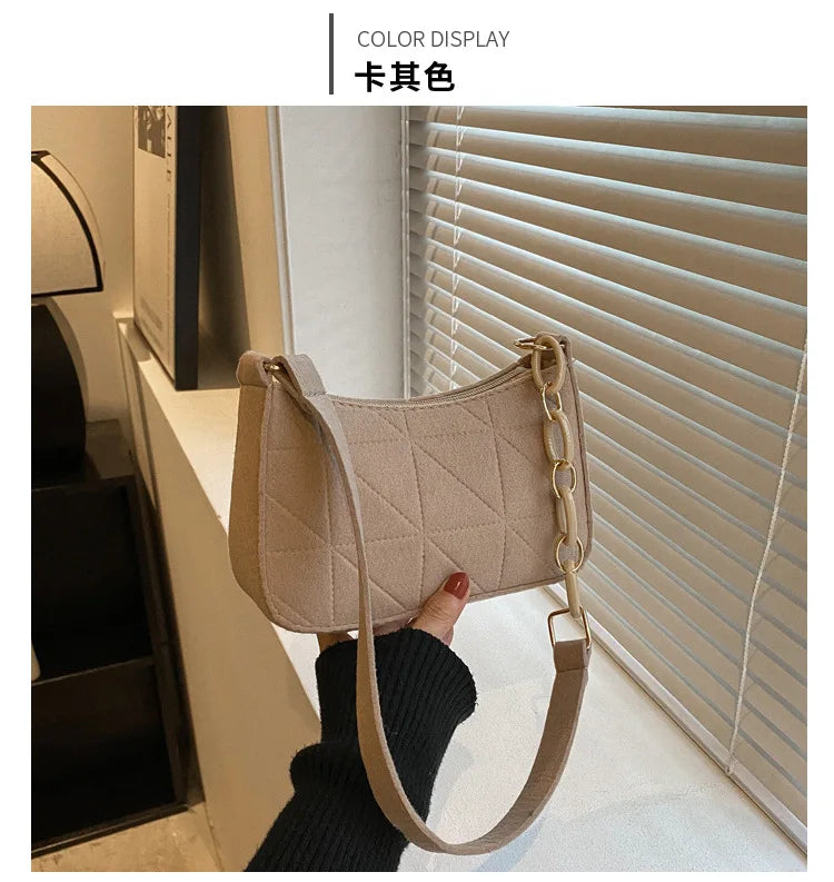 Women Small Square Bag Сумка Женская Simple and Versatile Casual Handbag Fashion Popular Felt One Shoulder Messenger Bags Purse