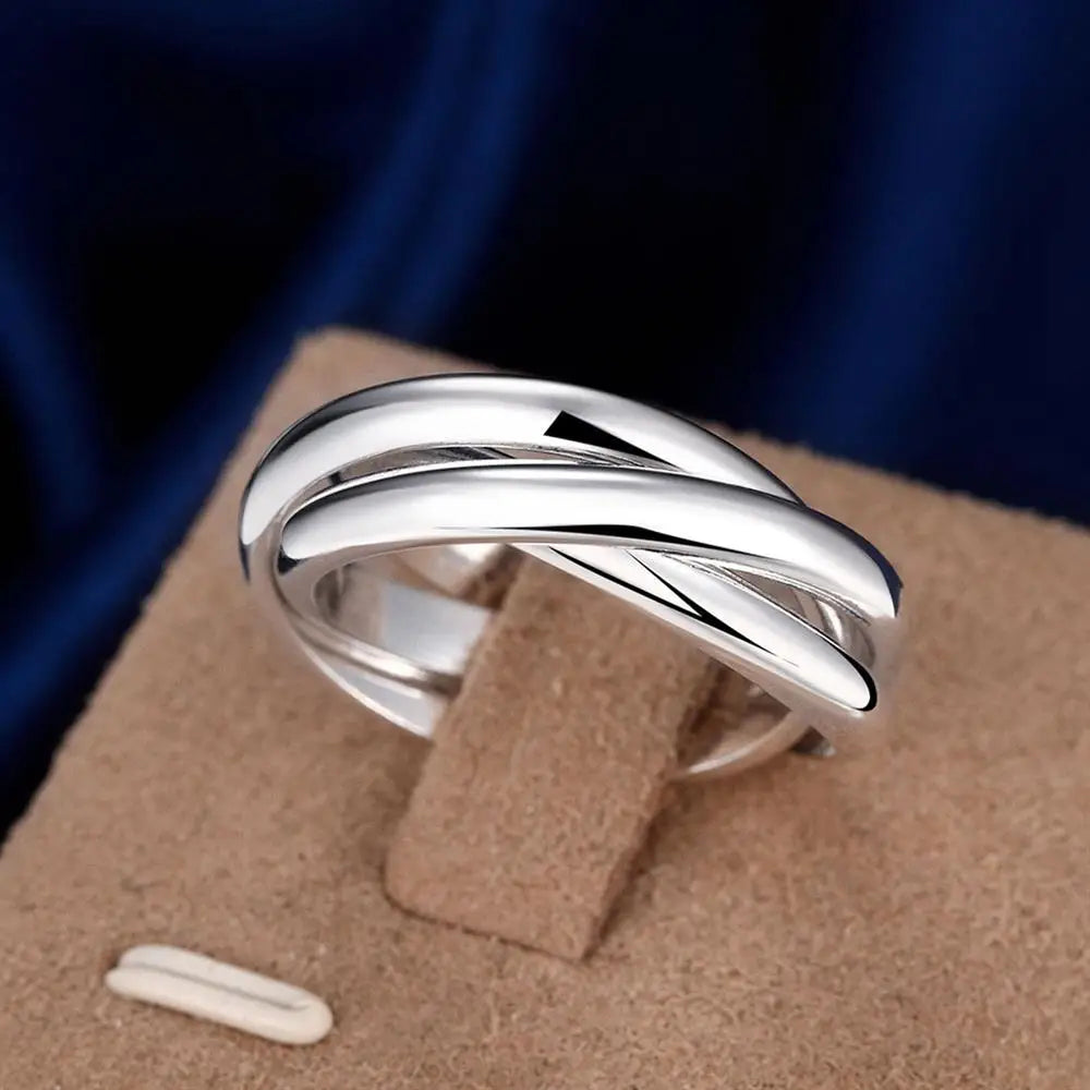 925 Sterling Silver Three Round Woman Rings Fine Jewelry Wholesale Trending Products Offers With ALIZERO Jewellery