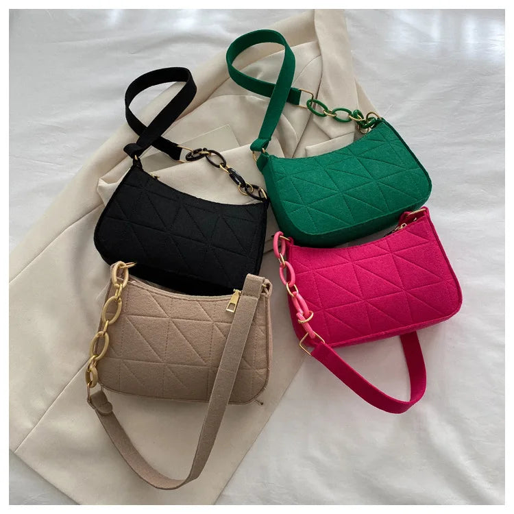 Women Small Square Bag Сумка Женская Simple and Versatile Casual Handbag Fashion Popular Felt One Shoulder Messenger Bags Purse