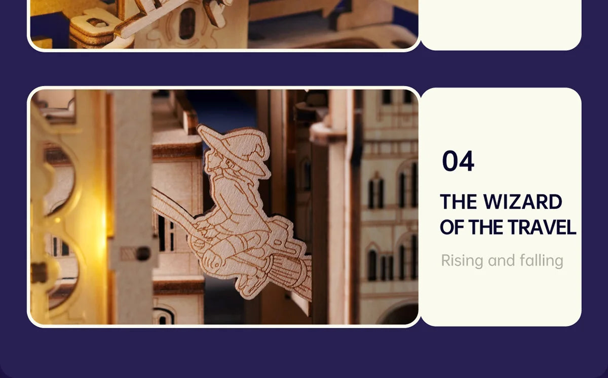 3D Wooden Puzzle Marble Run Building Kit London City Model with Lights Mechanical DIY Landmark Puzzle for Adults Teens