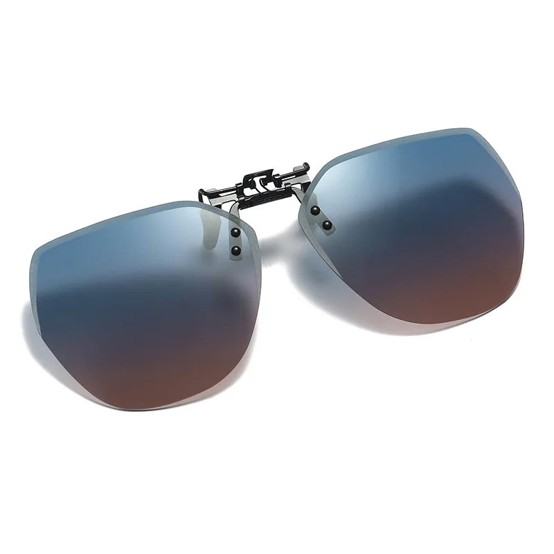 Polarized Clip Sunglasses Men Women Flip Up Photochromic Driving Glasses Mirrored Sun Glasses UV400 Night Vision Fishing Goggle