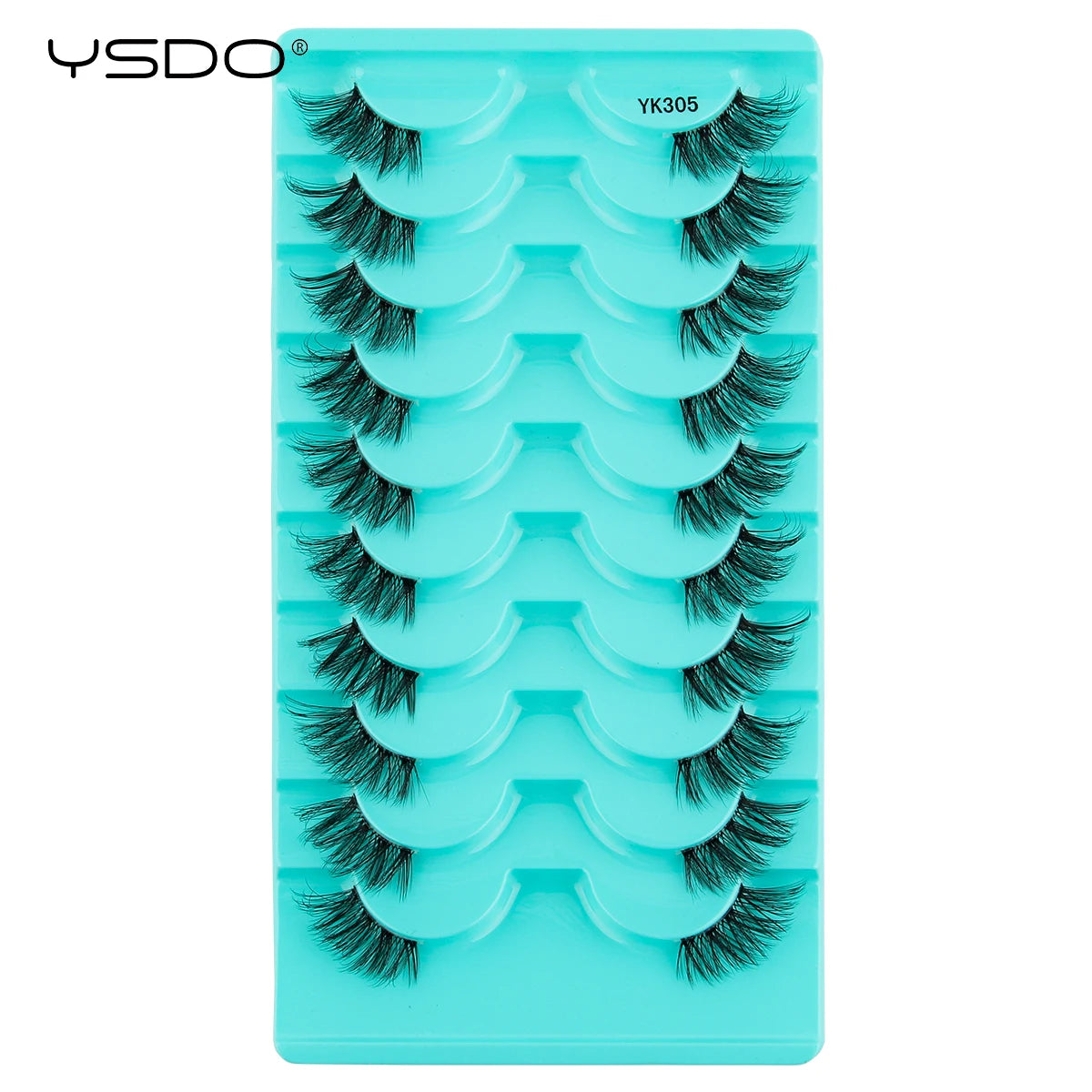 YSDO 3/7/10 Pair Half Eye Lashes Soft Natural Fake Lashes Look Short Wispy Clear Band Fox Eye Lash Faux 3d Mink Eyelashes Makeup