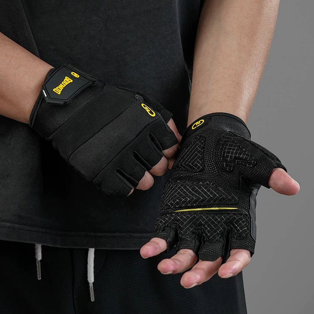 1Pair Fingerless Workout Gloves for Men Women, Lightweight Breathable Fitness Gloves for Weightlifting, Cycling, Climbing,Rowing