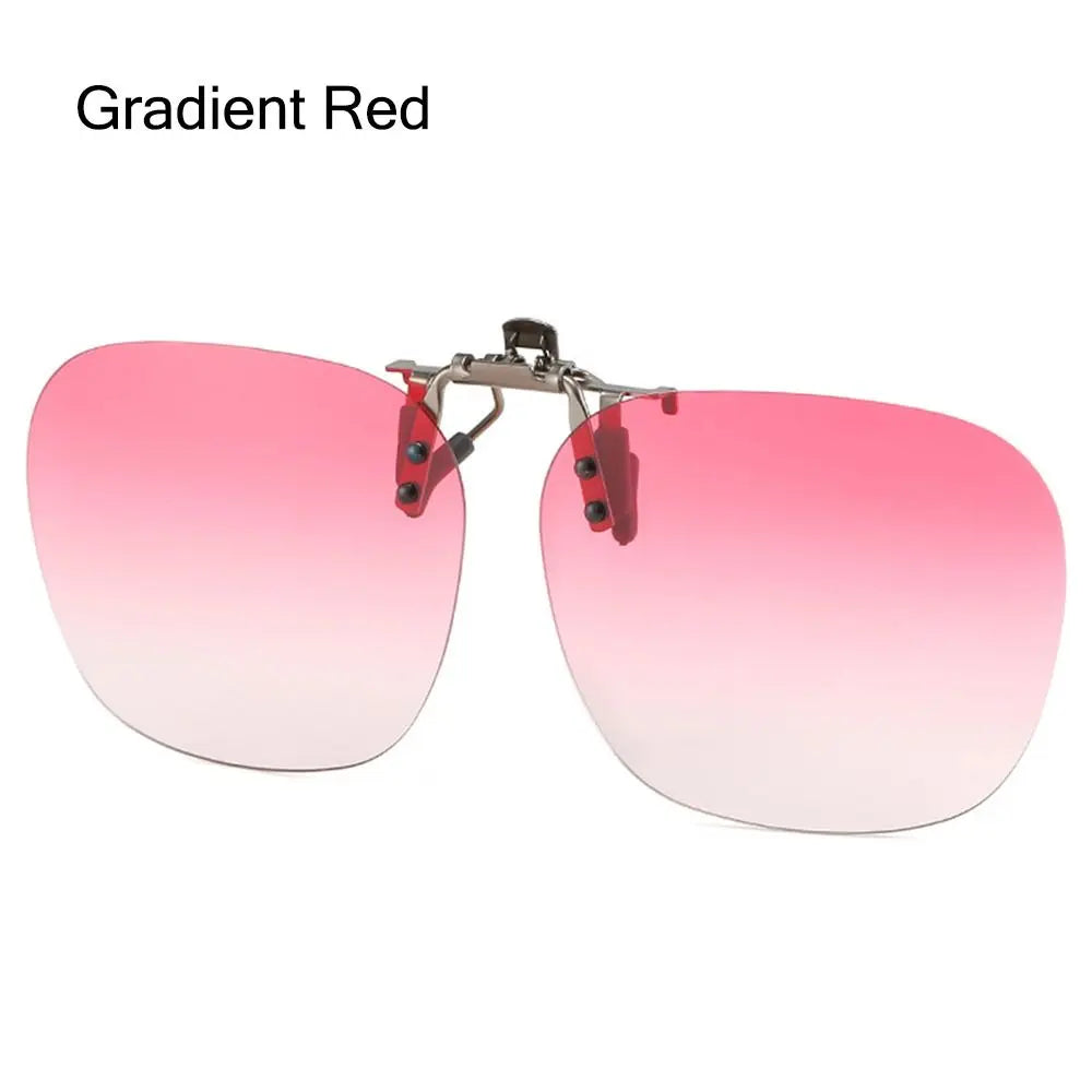 Polarized Clip On Sunglasses Men Car Driver Goggles Women Square Flip Up Sun Glasses for Prescription Rimless Polygonal Shades