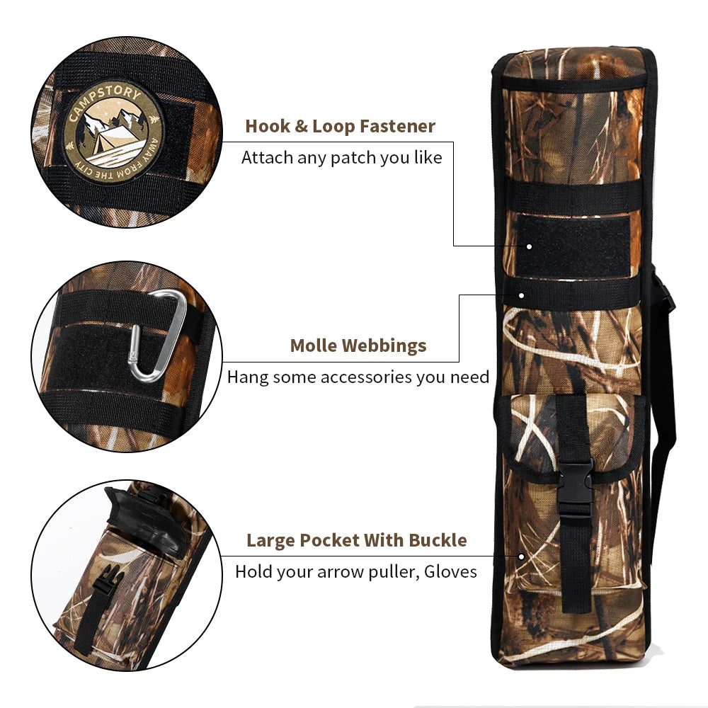 Archery Lightweight Back Arrow Quiver with Molle System Hanged for Target Shooting