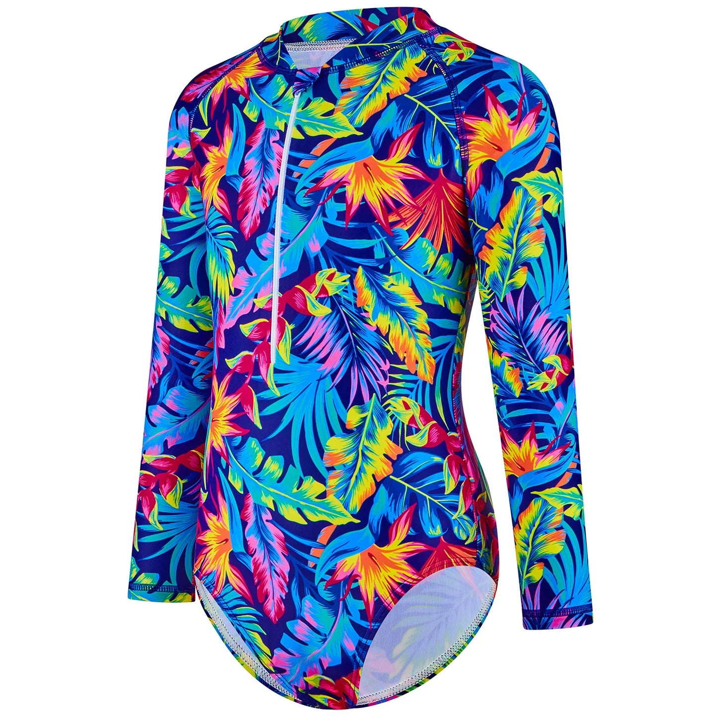 Kids Bathing Suits One-Piece Swimsuit For Girls Long Sleeves Girls Swimwear Surf Suit for Beach and Water Sports For 2 To 10Y