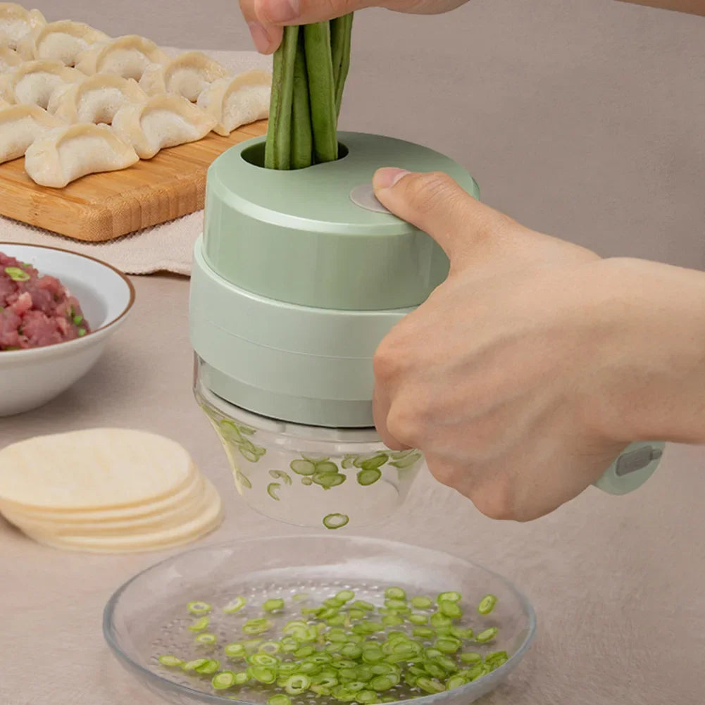 4-in-1 Handheld Fully Automatic Electric Vegetable Slicer, Peeler, Portable Multi-functional Kitchen Tool Blender, Wall Breaker