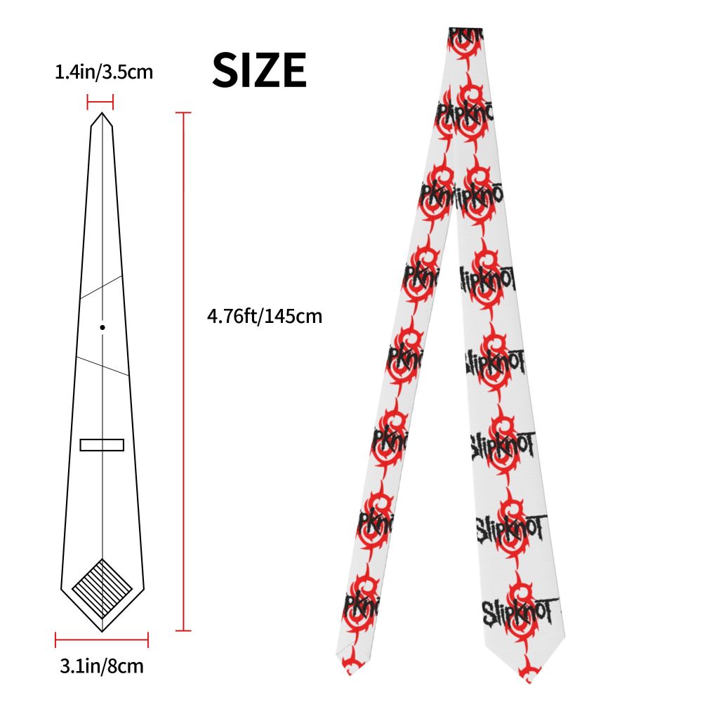 Slipknots Neckties Men's Customized Silk Heavy Metal Rock Music Gift Neck Tie for Office