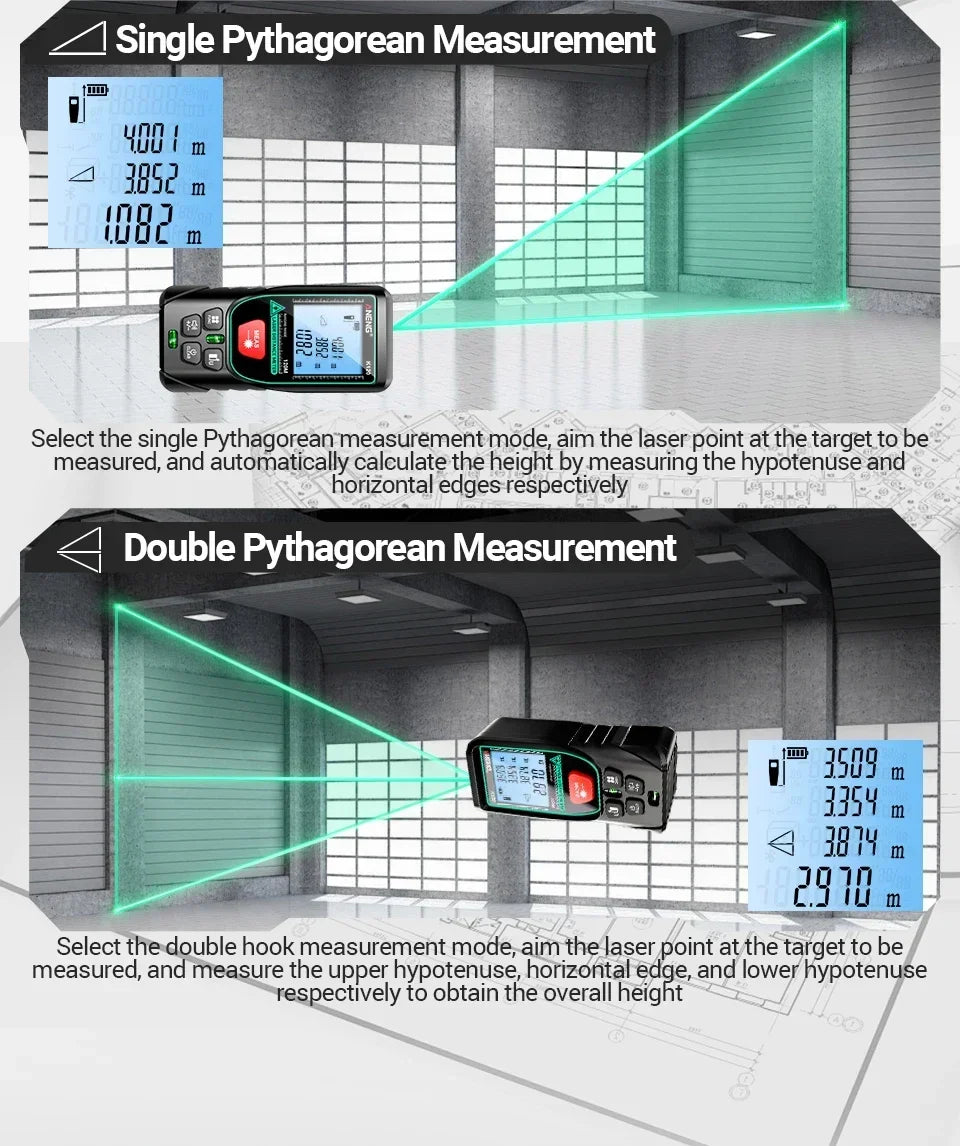 Laser Rangefinders ANENG K120 Distance Meter Laser Tape Measure 50M 70M 100M 120M Electronic Ruler Useful Measurement Test tools