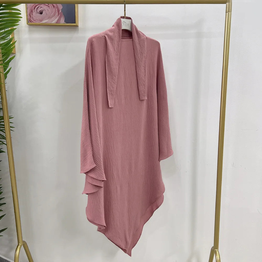 Eid Muslim Long Khimar Prayer Hijab for Women Ramadan Wrap Overhead Prayer Scarf  Islamic Dubai Saudi Niqab Headscarf 2024