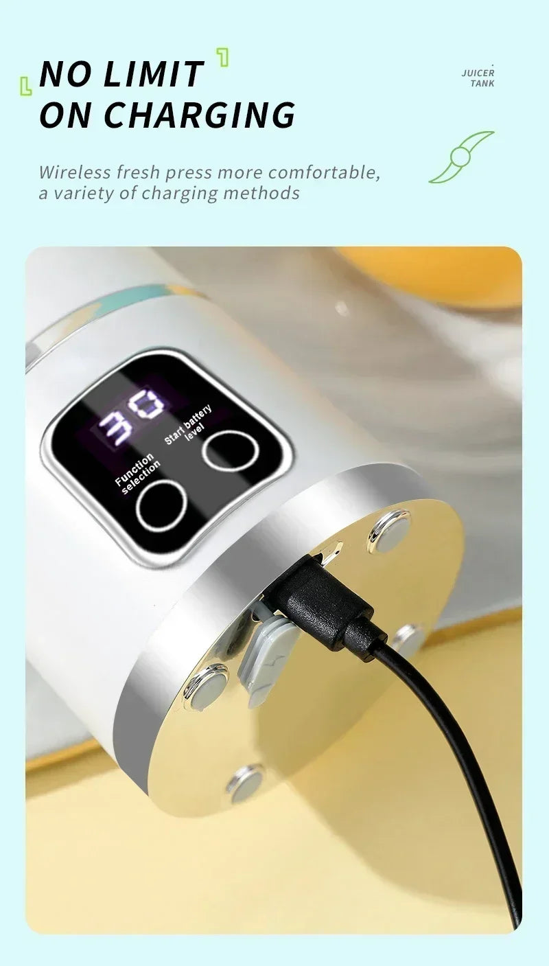 Portable Mini Electric Blender USB Rechargeable Smoothie Maker Fruit Juicer Milkshake Blender For Travel Office Outdoor Use
