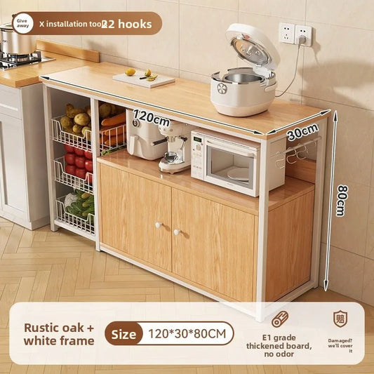 Heavy Duty Large Capacity Storage FurniturePantry Cabinet with Adjustable Shelves & Mesh Baskets Microwave Dishes