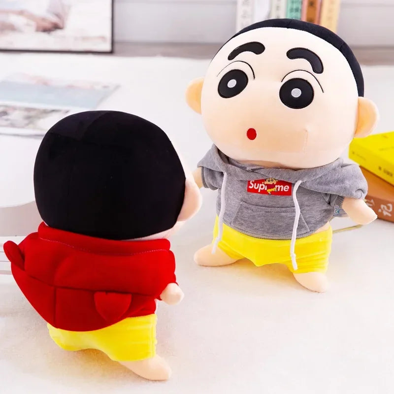 26-70cm Anime Crayon Shin-chan Doll Plush Red Blue Hoodies Detachable Collection Kawaii Stuffed Toys Dolls Bedroom Decoration