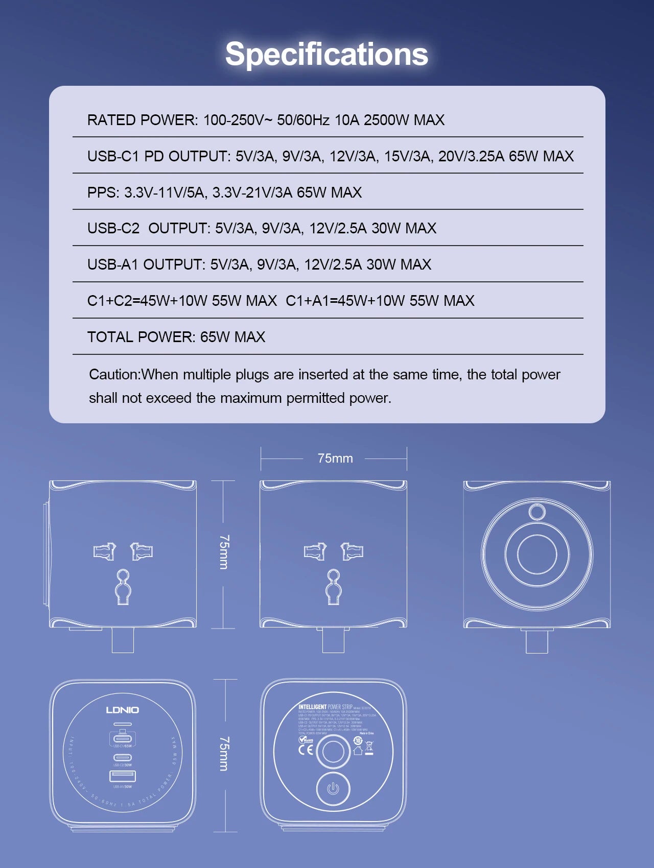 LDNIO Universal Travel Adapter EU KR Plug Adaptor To UK US AU European To American UK Plug 48mm Converter For Travel Accessories