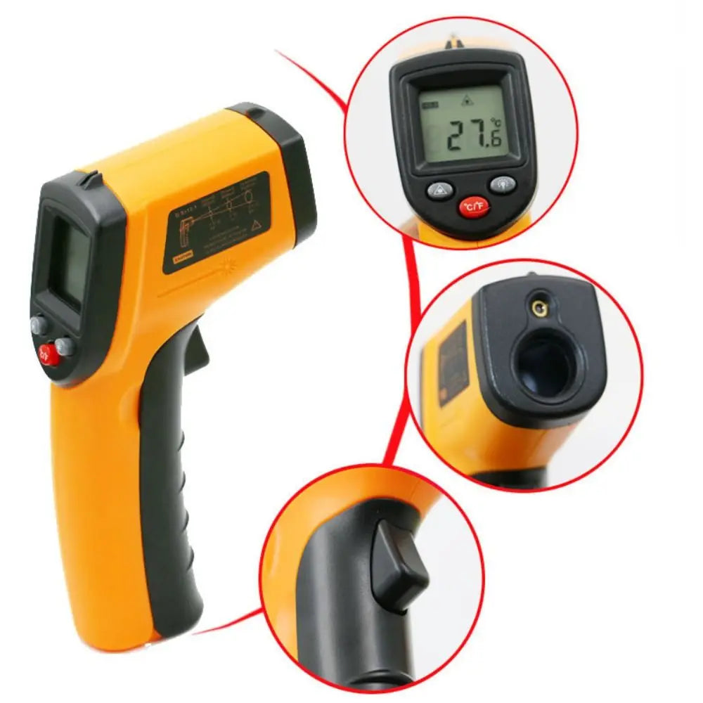 Handheld LCD Infrared Thermometer Convertible Units Laser Positioning Non-contact Thermometer Accurate Professional