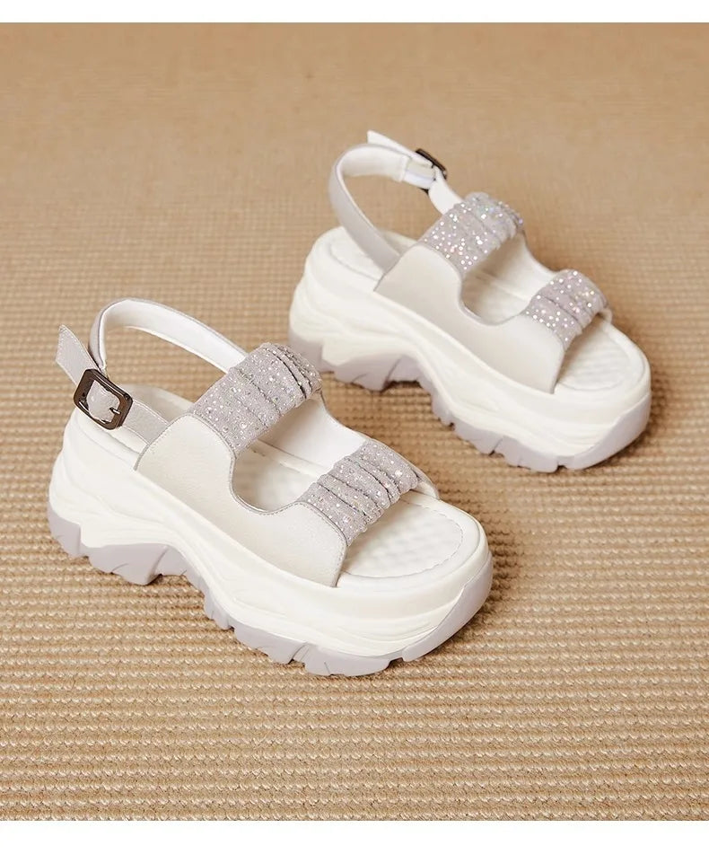 Modern Wedges Sandals For Women's Summer New High Thick Sole Sandals female height Increasing Shoes Woman Ladies Platform Shoes