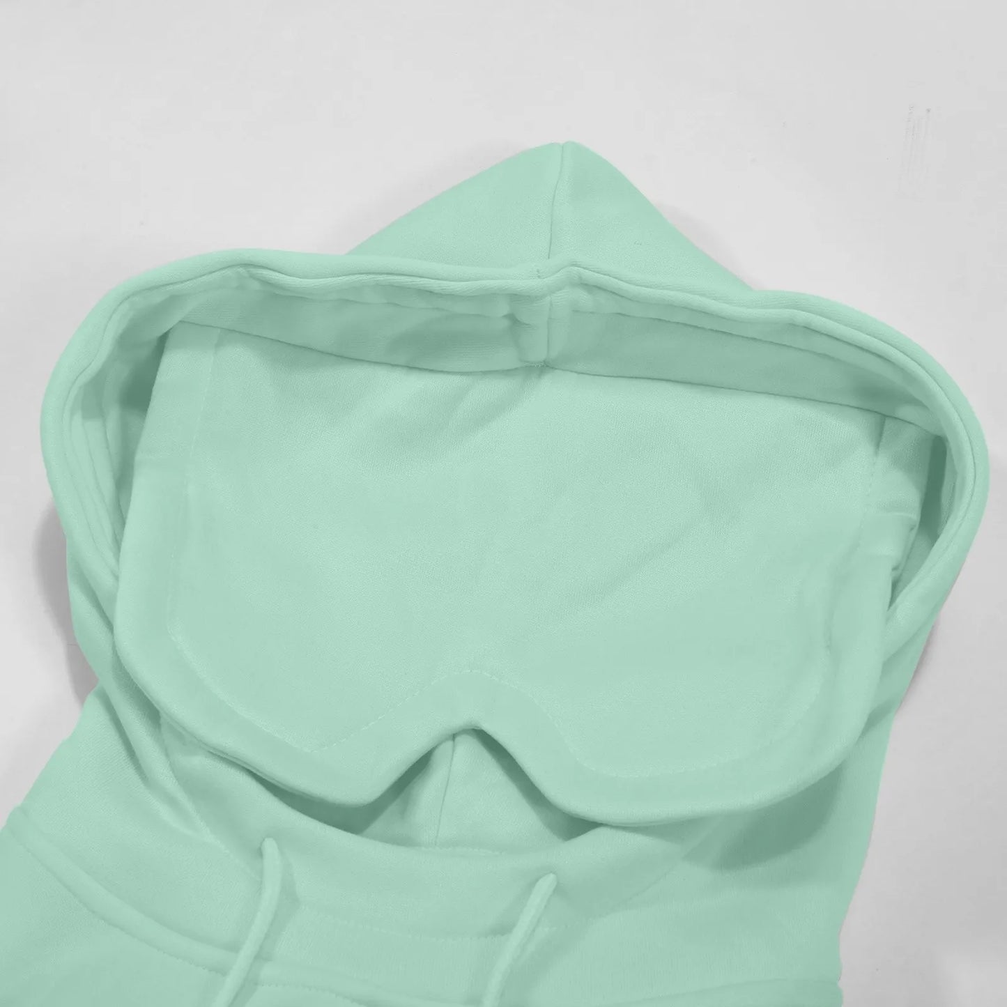 Oversize Hooded Sweatshirt Women With Eye Mask Solid Color Loose Casual Hoodies Sport Running Plus Size Sweatshirt Pullover