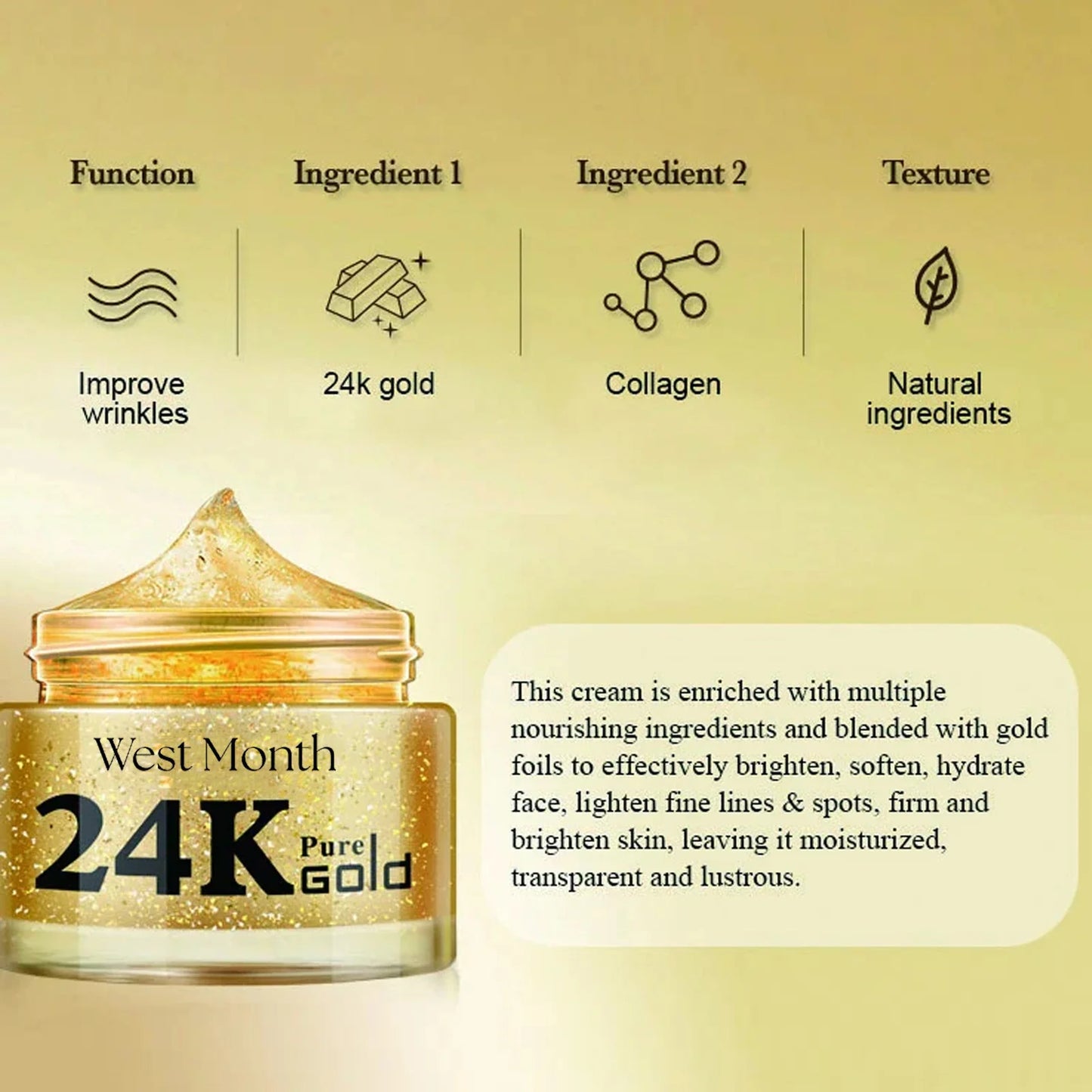 24k Gold Facial Skin Care Set Anti Wrinkle Fade Dark Circles Firming Moisturizing Repairing Eye Mask Essence Korean Cosmetics