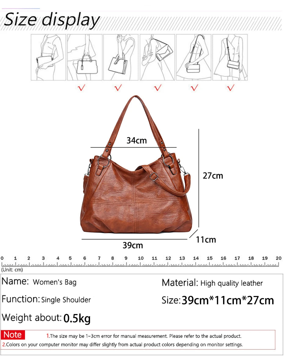 Fashionable Simple Handbag Famous Luxury Designer Women Tote Bag High Quality Soft Leather Large Capacity Women's Shoulder Bags