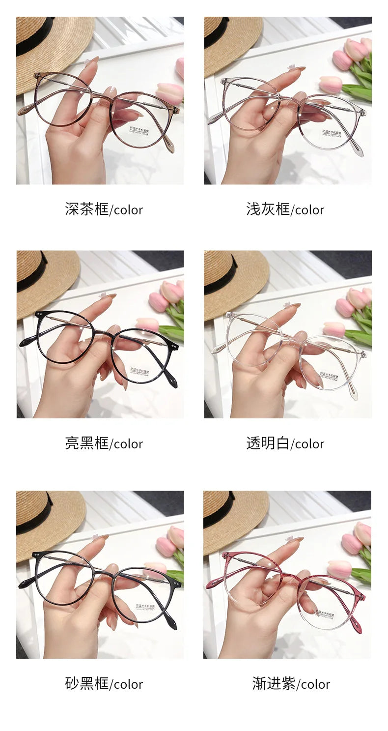 New TR90 Myopia Frames for Men and Women Retro Oval Spring Leg Optical Frames Fashion Hot Sale Glasses Frames Wholesale