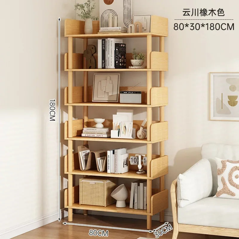 Modern Office Staggered 6-Shelf Luke Bookcase Storage Shelves  Kids Bookshelf Bookcase Display Libreria Mobile Library Furniture