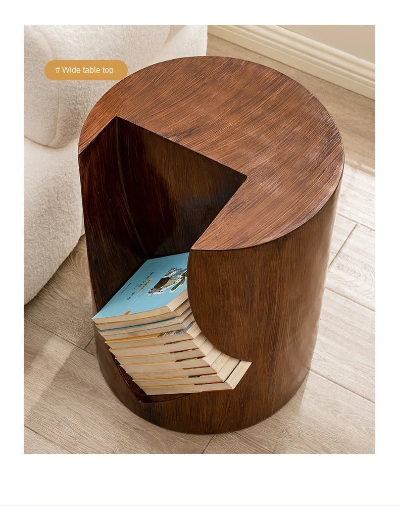 Scandinavian Shoe Bench Simple Creative Stump Side Table Storage Short Bookcase Wabi-sabi Tea Table Net Red Floor Corner Table