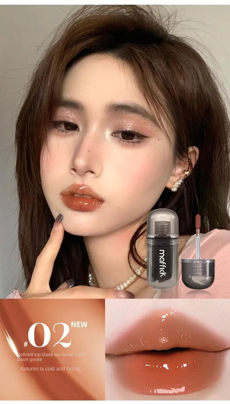 Waterproof  sweat proof  non smudging  small black tube lip gloss  moisturizing  long-lasting lipstick