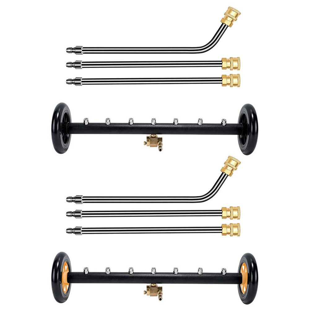 22 Inch Pressure Washer Extendable 3-Wand Undercarriage Surface Cleaner 1/4 Quick Connector High-Pressure Water Broom 4000 PSI