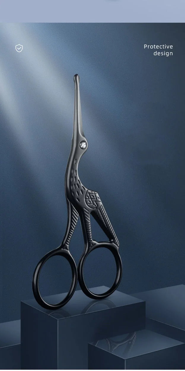 Hair Scissors Professional Beauty Scissors Facial Stainless Steel Mustache Nose Hair Beard Eyebrows Eyelashes Trimming Clippers