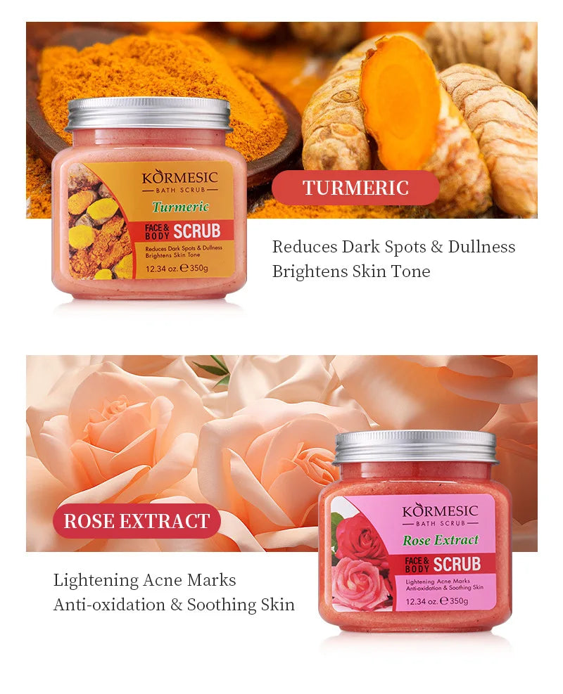 Body Scrub Cream Exfoliating Deep Cleansing Shea  Moisturizing Deep Cleansing Turmeric Milk Rose Gentle Tender  Smooth Skin Care