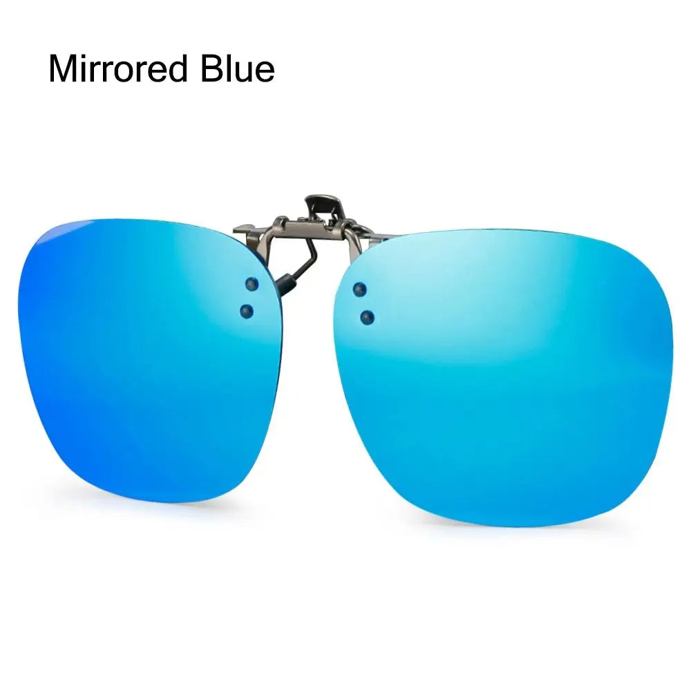 Polarized Clip On Sunglasses Men Car Driver Goggles Women Square Flip Up Sun Glasses for Prescription Rimless Polygonal Shades