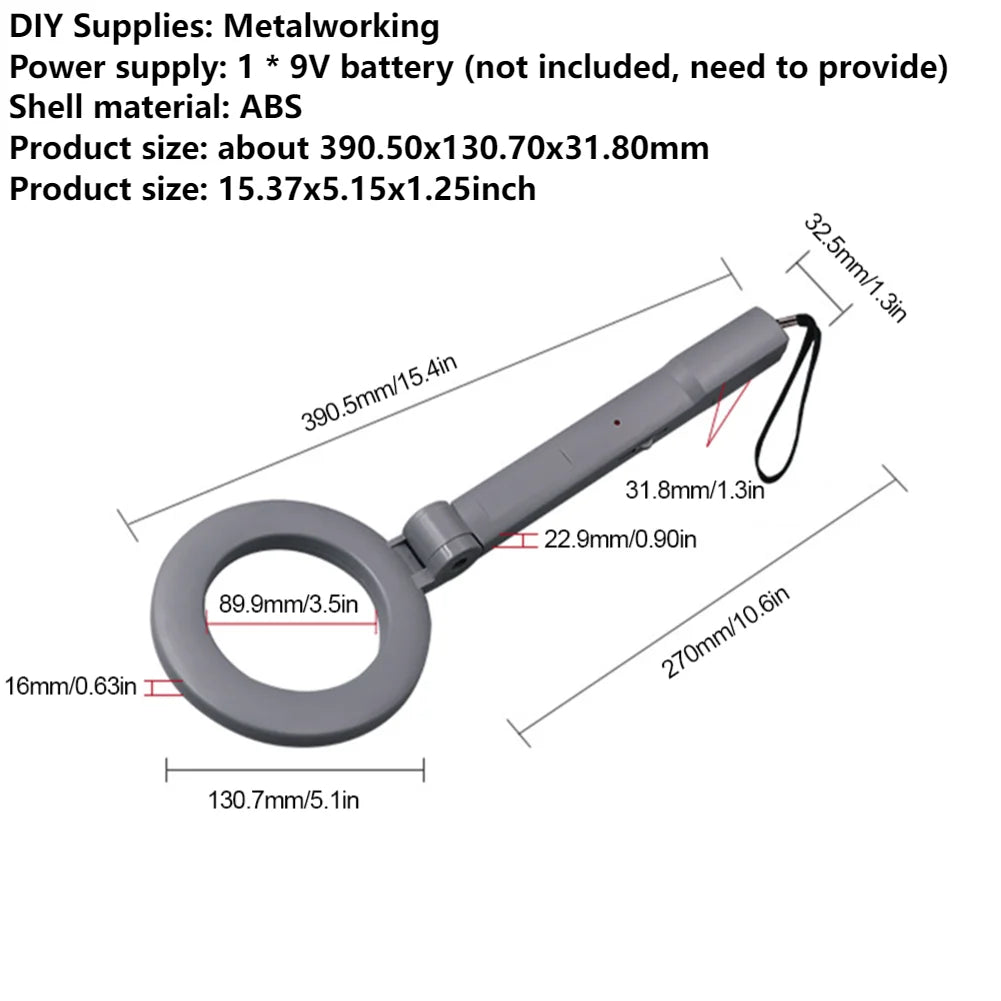 Metal Detector Gold Silver Detector Gold Search Treasure Getector Gold Finder 360 Degree Handheld Alarm Coil Metal Detect Tool