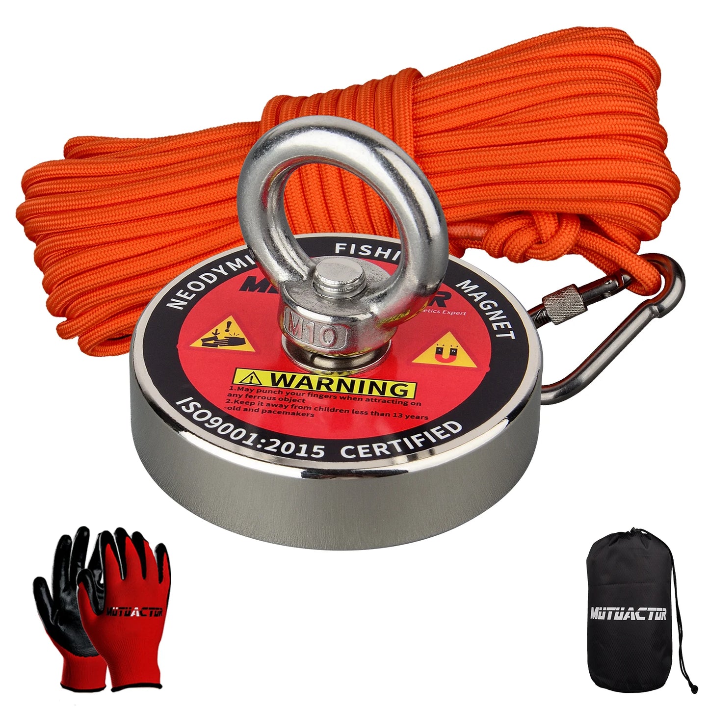 120KG/220KGVertical Srong Neodymium Lifting Magnet Set 10M  Rope Permanant Pot Magnet D60mm Outdoor Funny Tools Fishing