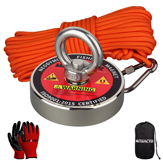 120KG/220KGVertical Srong Neodymium Lifting Magnet Set 10M  Rope Permanant Pot Magnet D60mm Outdoor Funny Tools Fishing