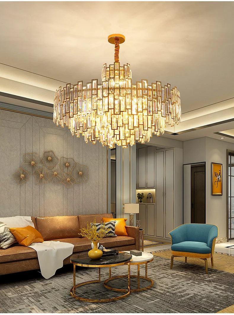 Luxury Crystal Chandelier Ceiling Light Fixture Dining Table Light Led Lighting Lamps Living Rooms Żyrandol Pendant Ceiling Lamp