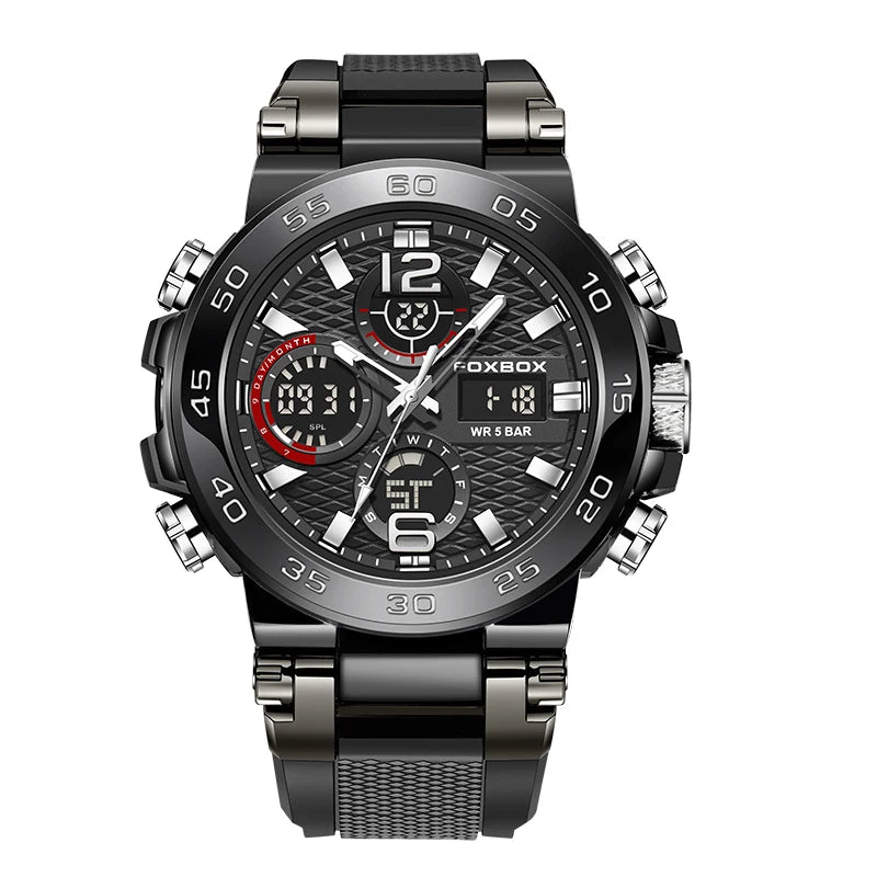 LIGE New Watches For Men 50M Waterproof Clock Alarm reloj hombre LCD Dual Display Wristwatch Quartz Military Sports Mens Watch