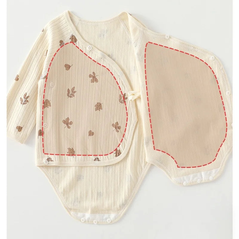 Newborn Infant Girls Clothes Cotton Double Layered Belly Guard Triangle Romper 0-2Y Baby Clothes Boy Comfy Daily Bodysuit