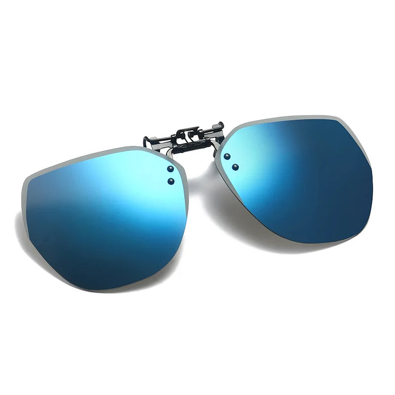 Polarized Clip Sunglasses Men Women Flip Up Photochromic Driving Glasses Mirrored Sun Glasses UV400 Night Vision Fishing Goggle