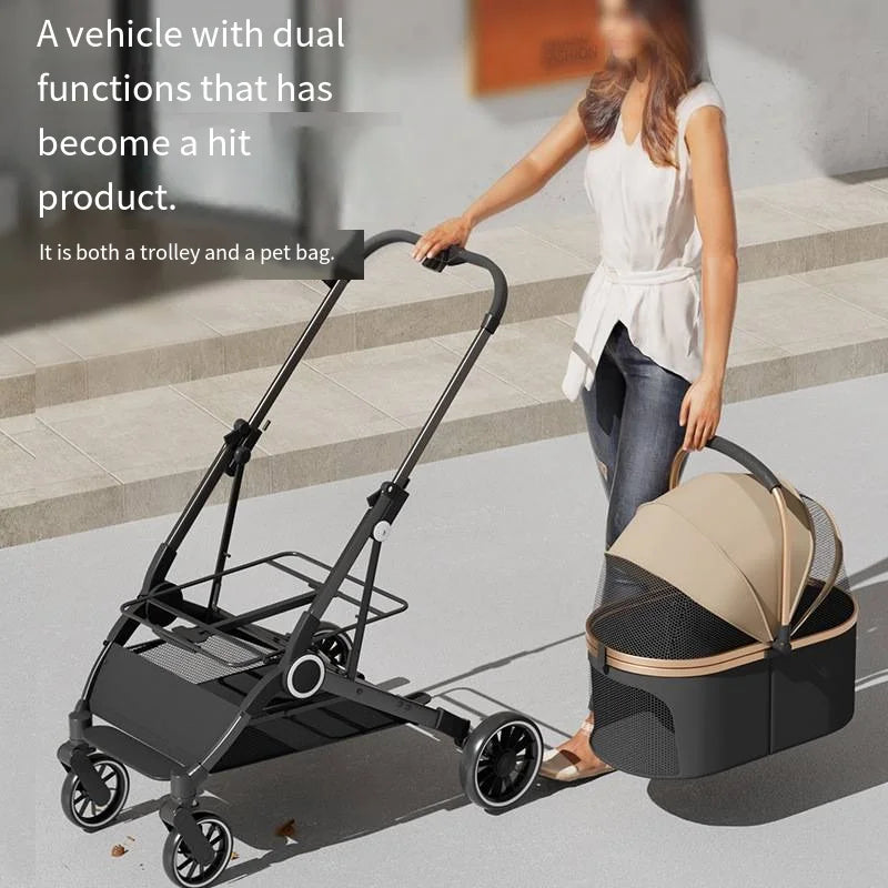 2025 Pet Stroller, Lightweight and Foldable, with Detachable Bags for Dogs, Cats, Teddy Bears, and Small Outdoor Pet Carts