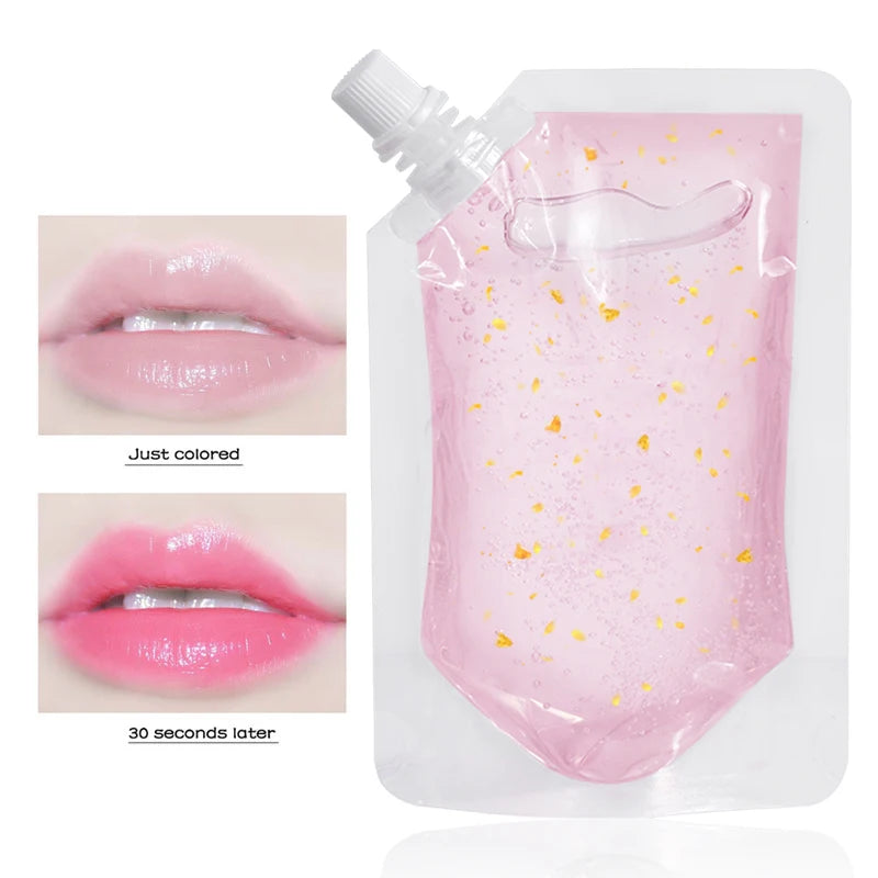 DIY Clear Lip Gloss Base Oil Color Change Lip Gloss with Gold Foil Moisturizing Lipstick Material Gel For Lip Gloss Base 100ml