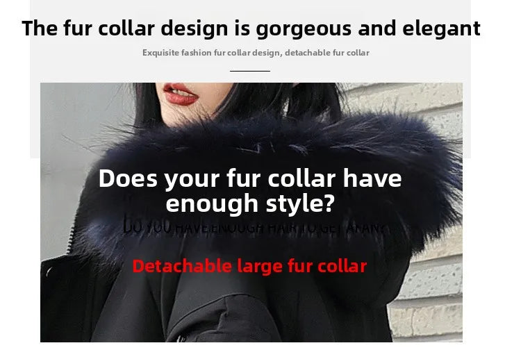 New Winter Down Jacket Men's Couple Fashion Big Fur Collar Medium and Long Youth Pie To Overcome Warmth and Thickening Tide