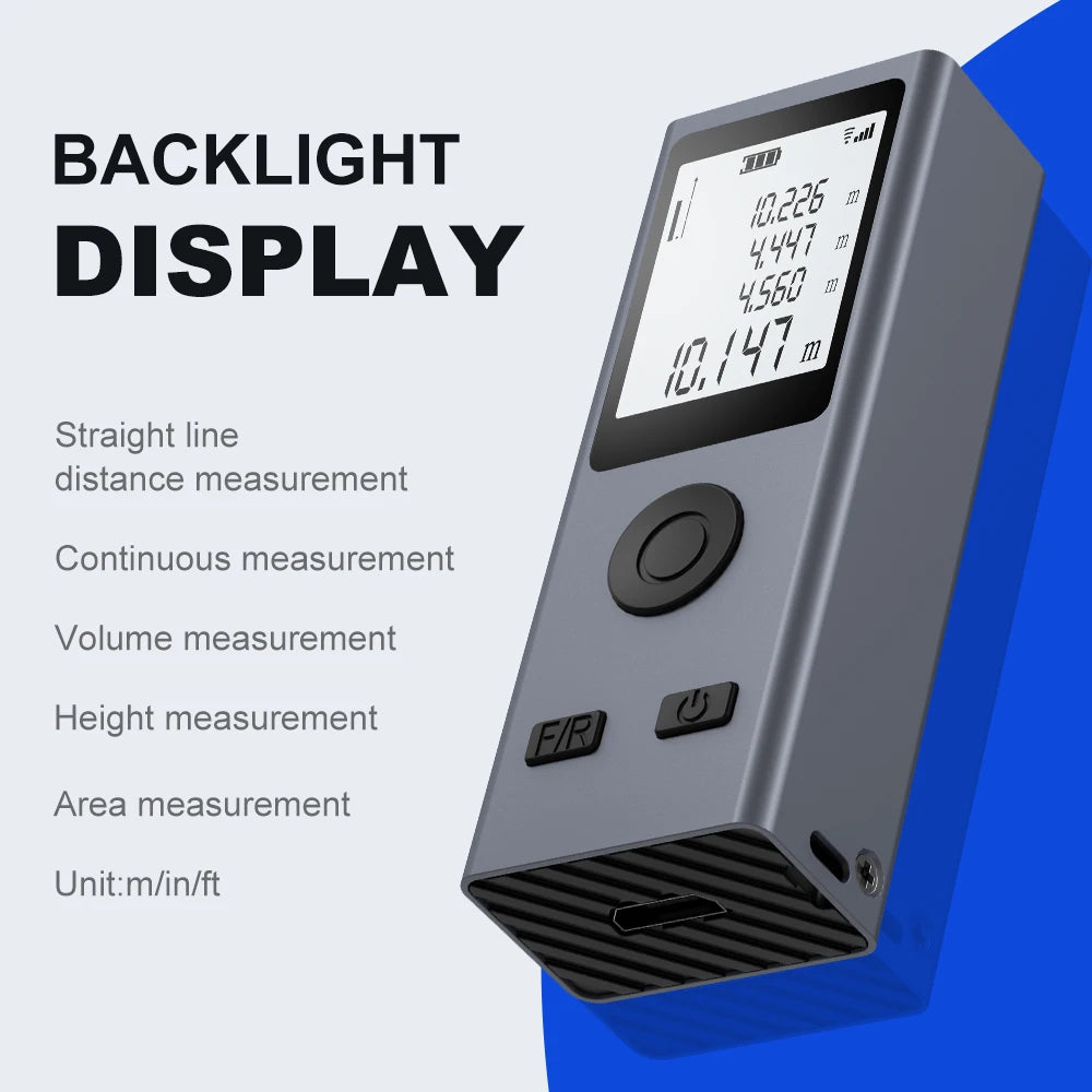 Nohawk Mini Smart Laser Distance Meter Measure Infrared Rangefinder USB Rechargeable Portable Handheld Laser Range Finder Tools