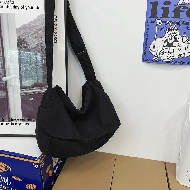 Women's Messenger Bag Vintage Handbag Canvas Teenager Shoulder Tote Bags Casual Handbag Crossbody Bag