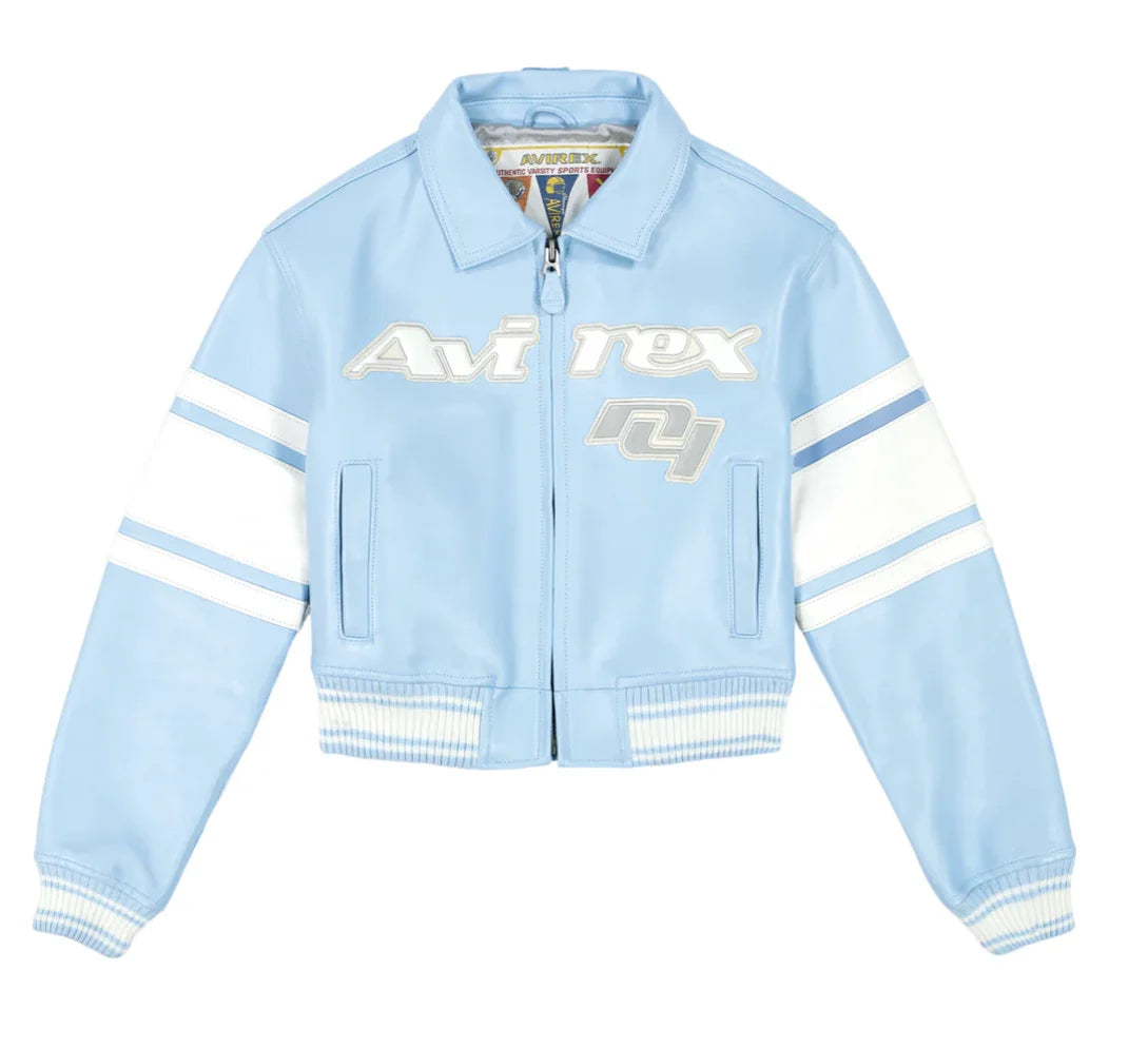 Avirex Spring 2024 New Listing Bomber Flight Suit Jacket 100% European Antique Sheepskin Classic Women's Pink Leather coat tops