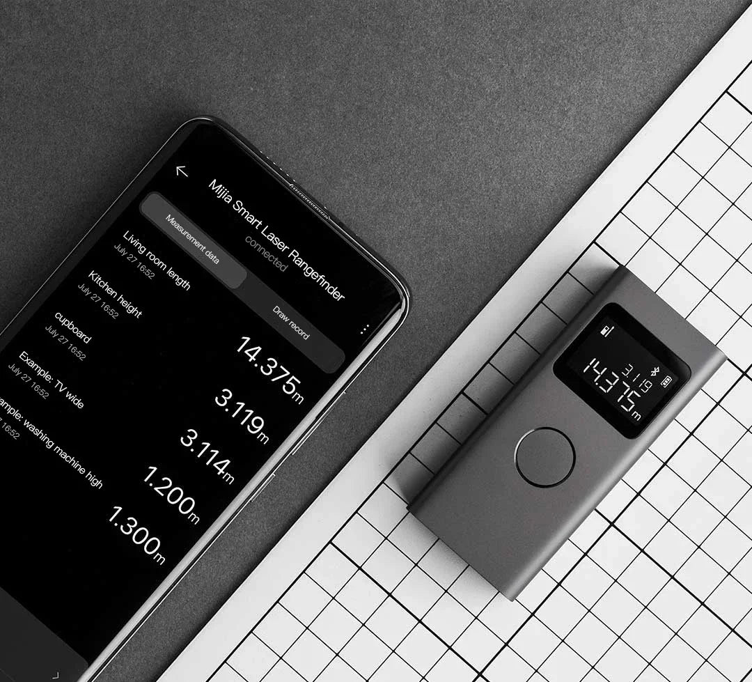 Original Xiaomi Mi Smart Laser Rangefinder Real Time Distance Meter LCD Display Range Finder Tape Measure Work with Mi Home APP