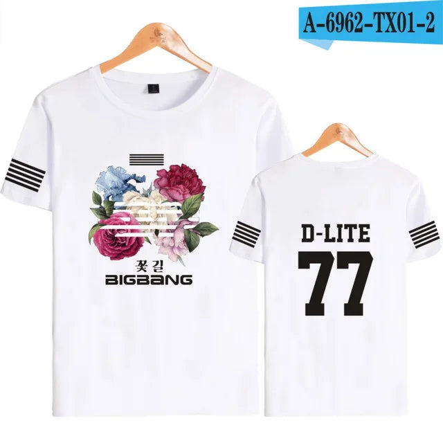 BIGBANG T Shirt Kpop G DRAGON T.O.P T Shirt Women Men Summer Short Sleeve Tee Korean Popular Fashion Gdragon Clothes For Fans
