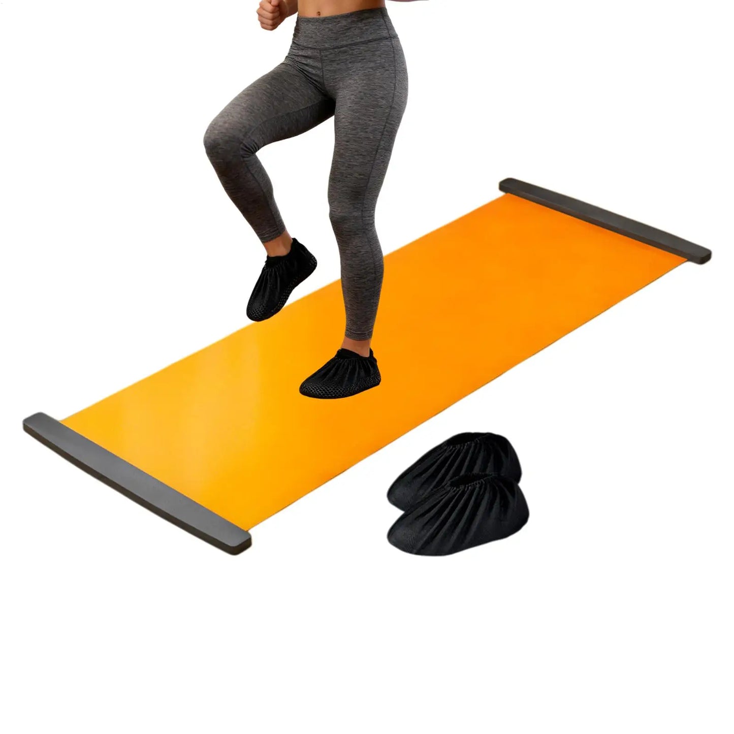 200cm Yoga Mat Skating Slide Board Household Sliding Fitness Training Board for Ice Hockey Roller Skating Leg Exercise